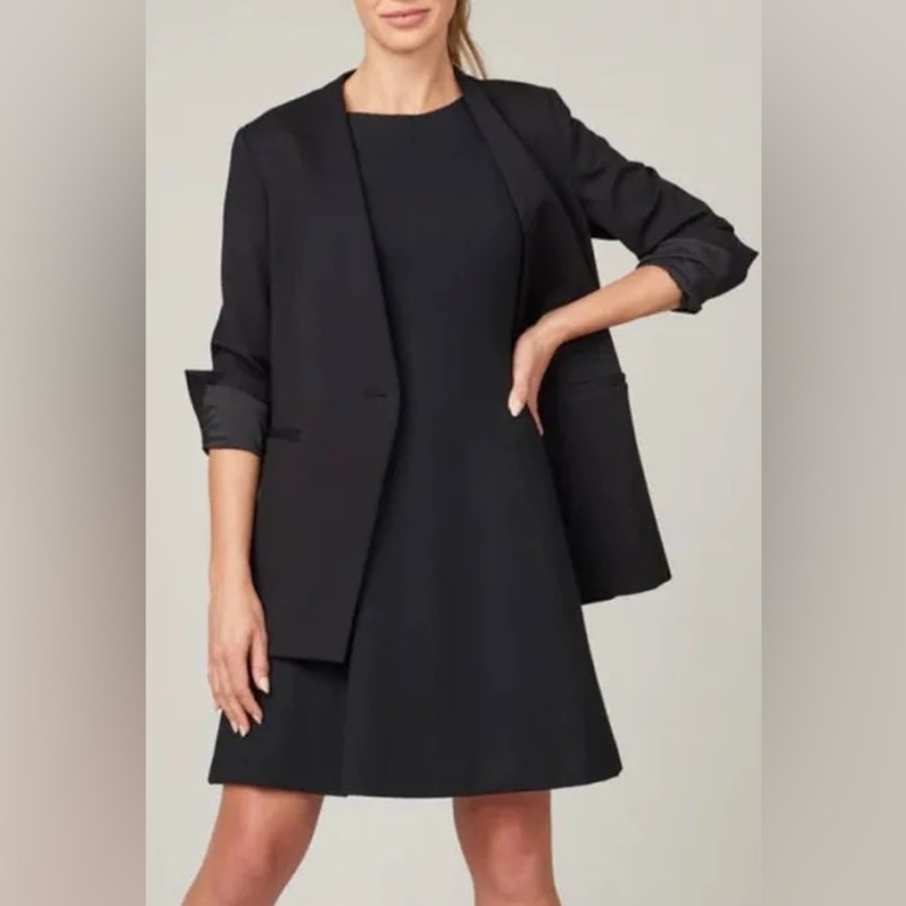 Spanx Perfect Oversized Collarless Blazer Classic Black Size 1X one button - Picture 8 of 12